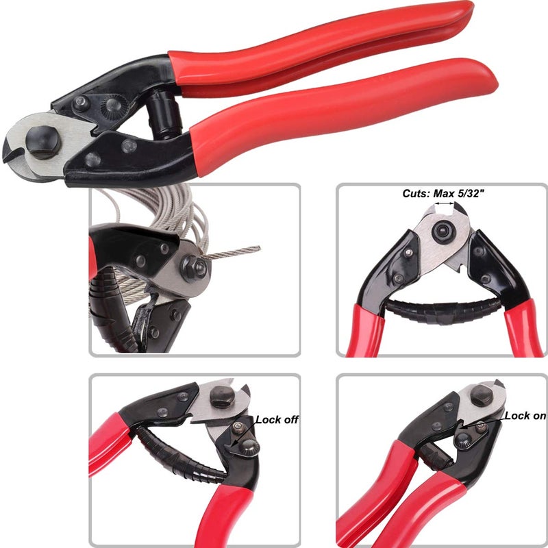 Lulultn Custom Hydraulic Crimper Tool for 1/8 Stainless Steel Cable Railing Kit Hardware System Fittings  with Cable Cutter - Image 5